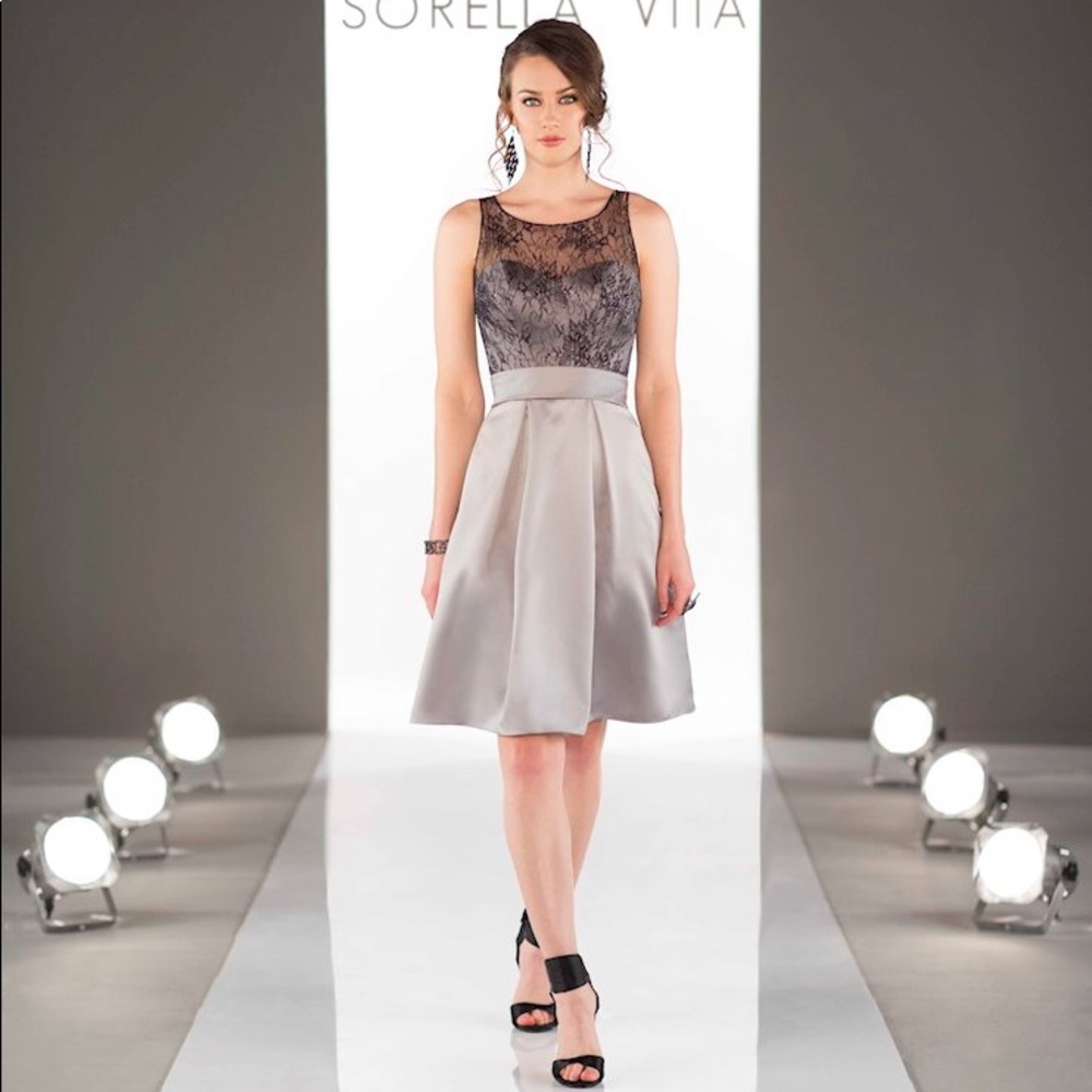Sorella Vita Lace Illusion Short Formal Dress 12